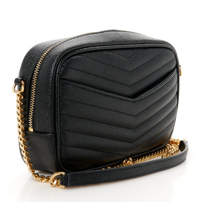 Saint Laurent Grain De Poudre Matelasse Monogram Mini Lou Camera Bag Black 3 of 10