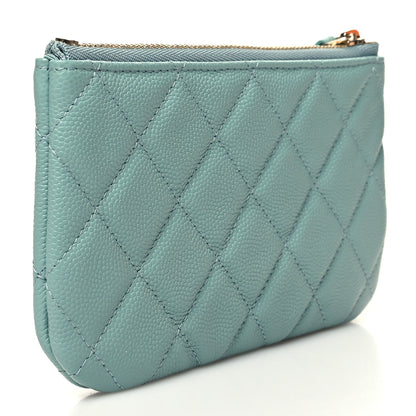 Chanel Caviar Quilted Small Cosmetic Case Light Blue 3 of 9