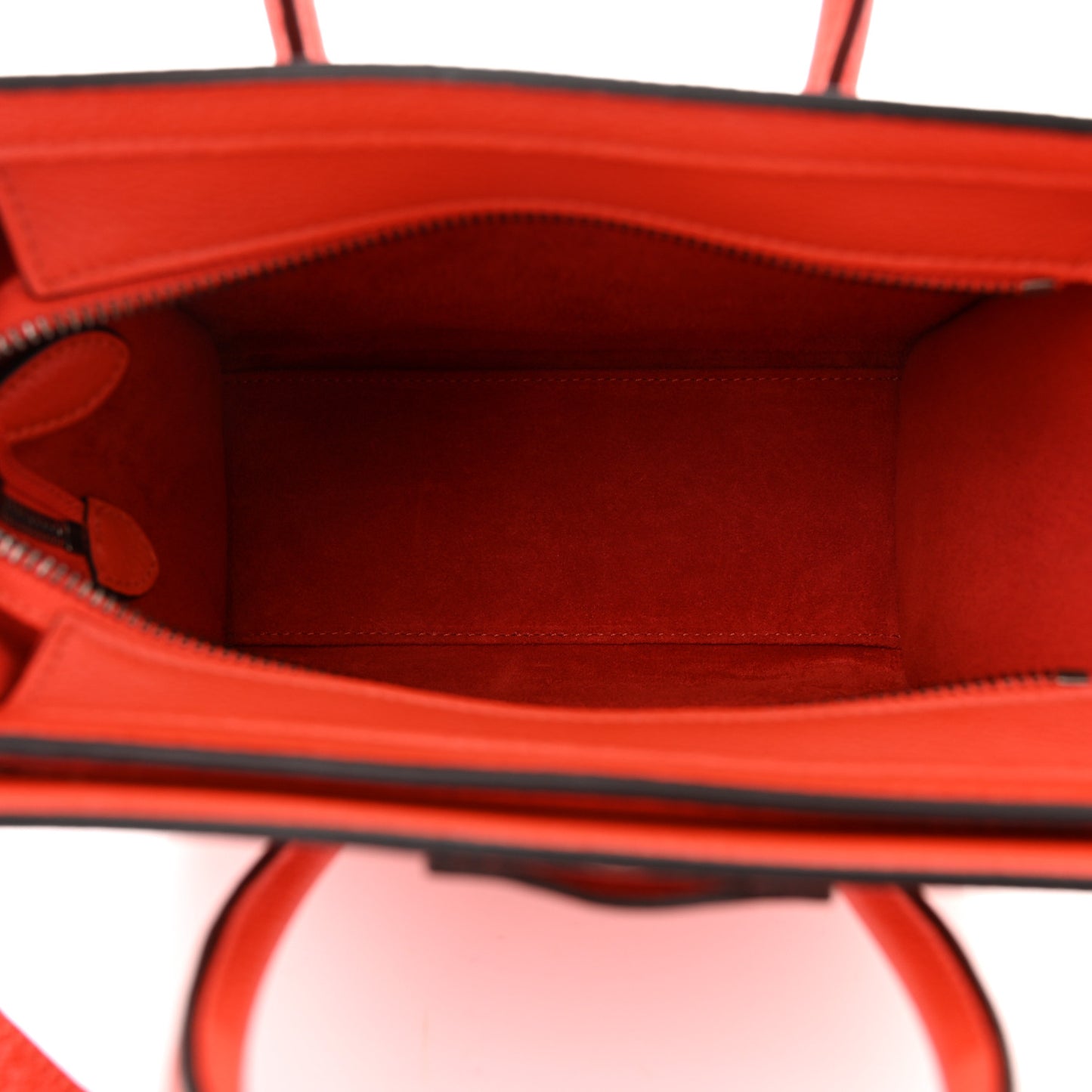 Drummed Calfskin Nano Luggage Vermillion