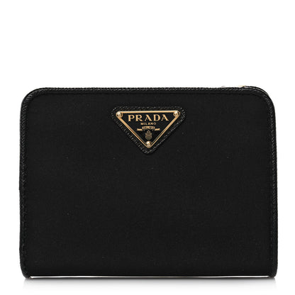 Prada Nylon Saffiano Metal Compact Wallet Black 1 of 10