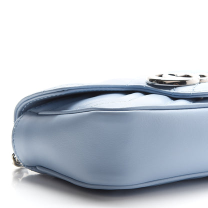 Gucci Calfskin Matelasse Super Mini GG Marmont Shoulder Bag Porcelain Light Blue 8 of 9
