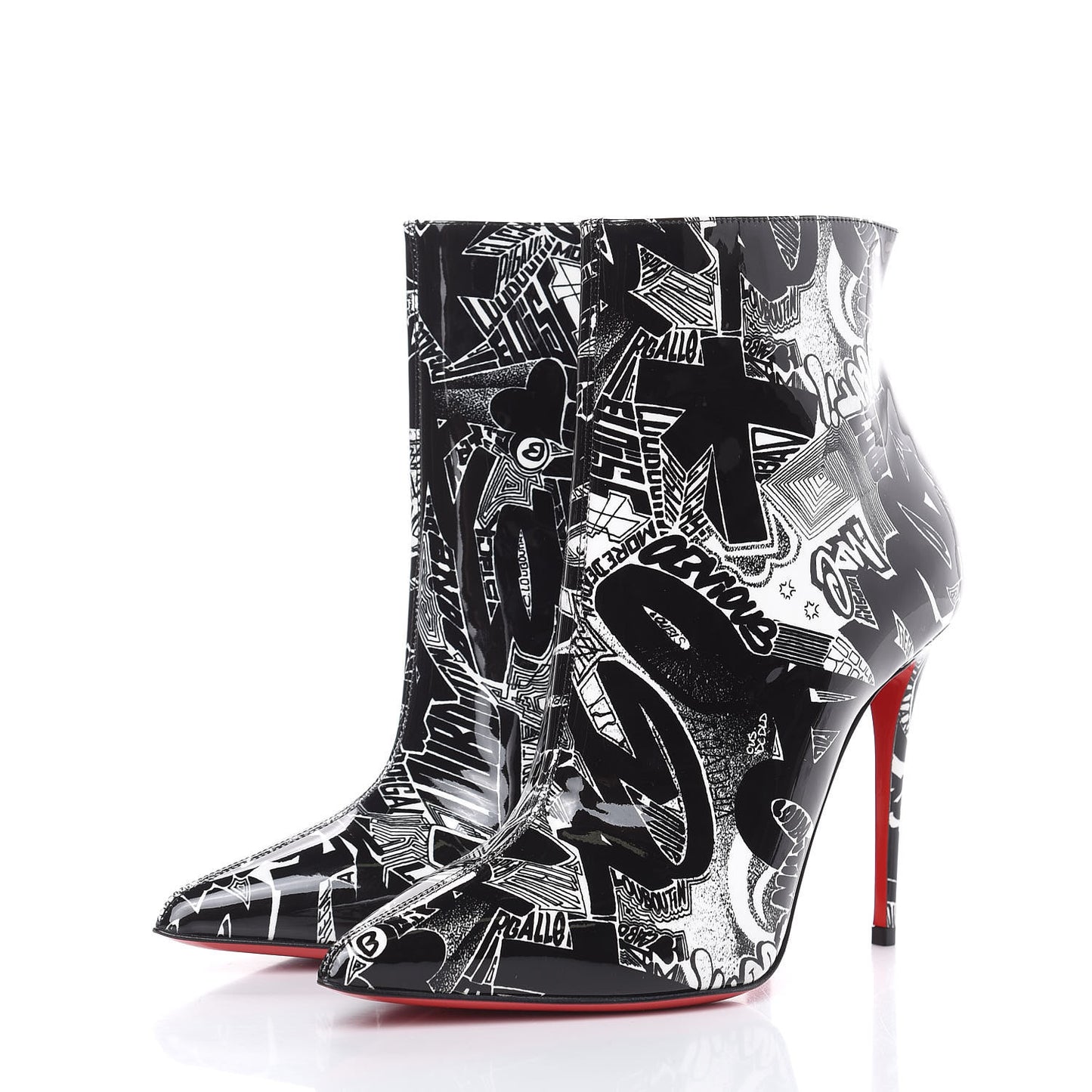 Patent Nicograf So Kate Booty 100 Ankle Boots 36 Black White
