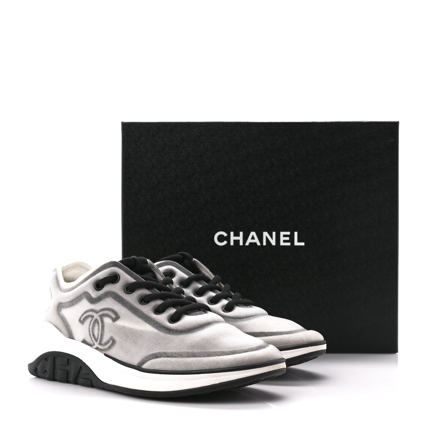 Calfskin Mesh Lycra Womens Logo Sneakers 38.5 White Grey