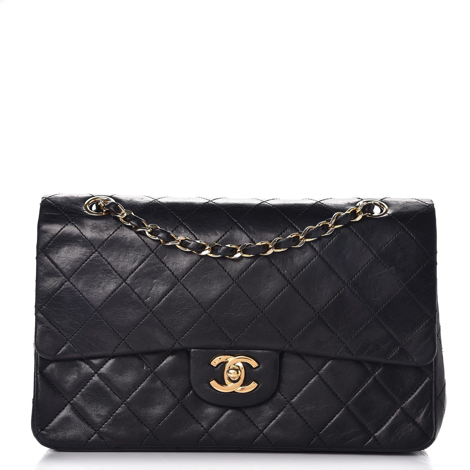 Chanel Lambskin Quilted Medium Double Flap Black 1 of 11