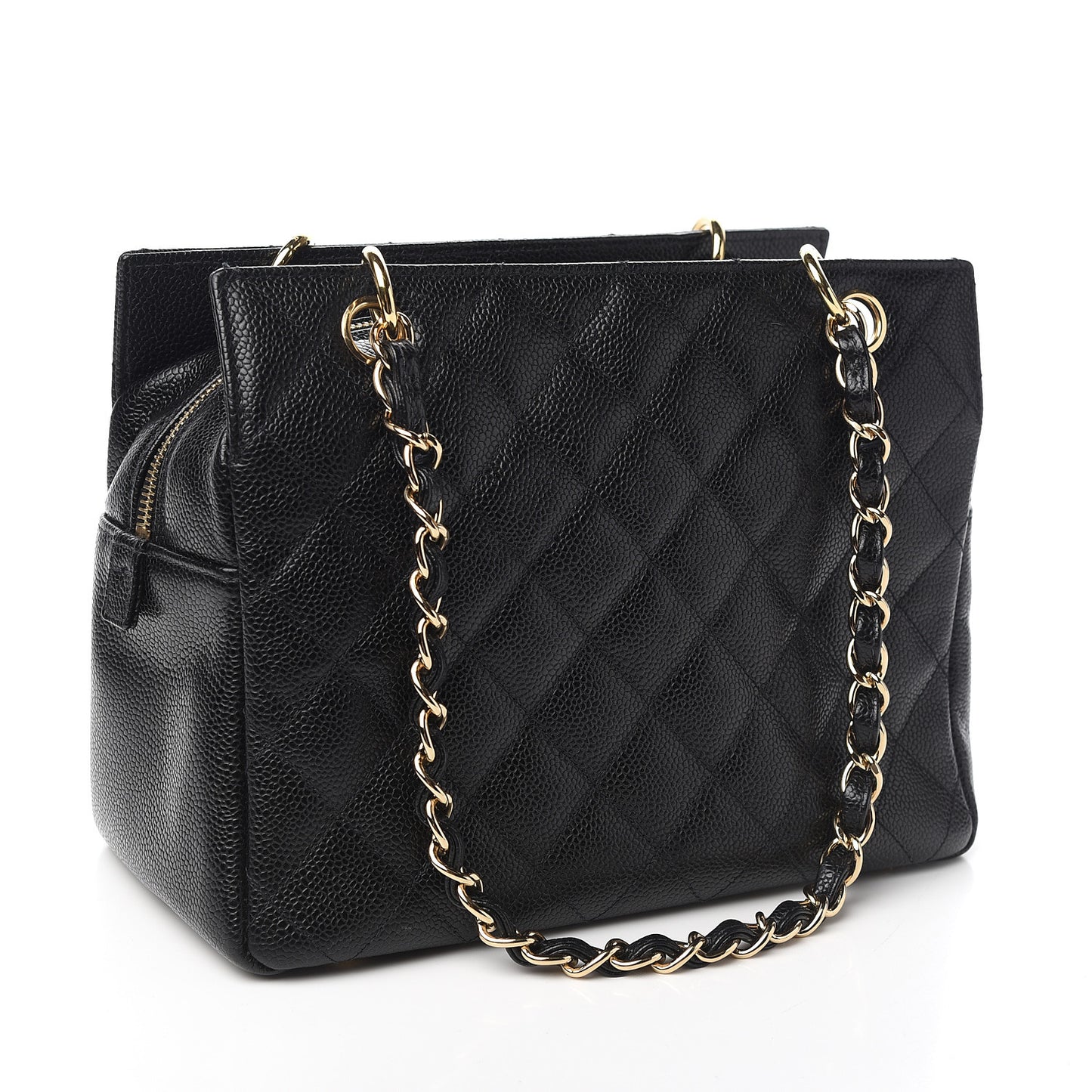 Caviar Quilted Petit Timeless Tote PTT Black