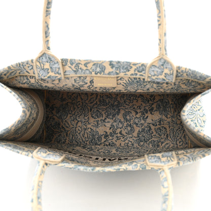 Christian Dior Canvas Embroidered Medium Brocart Book Tote Metallic Blue 5 of 8