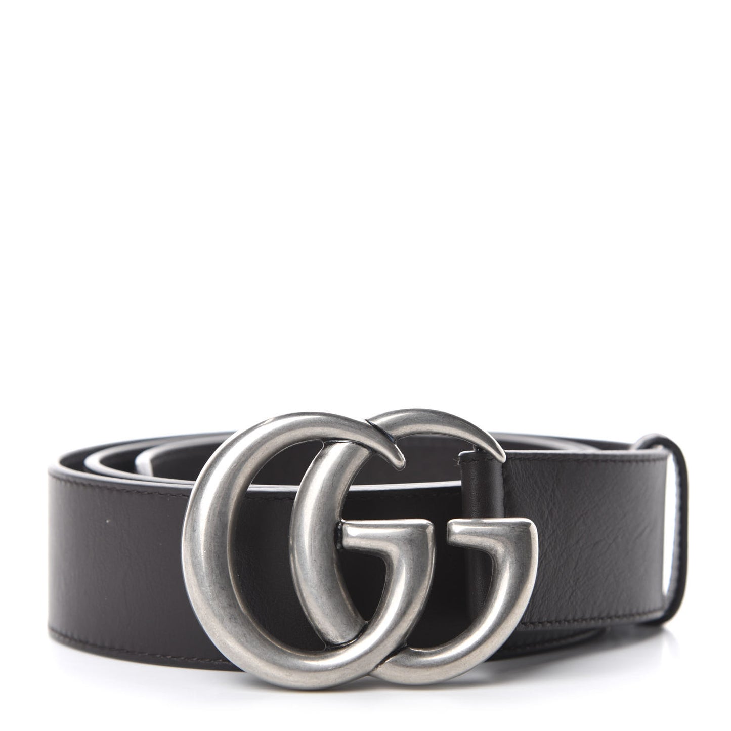 Moon Calfskin Nickel Double G 40mm Belt 95 38 Dark Cocoa