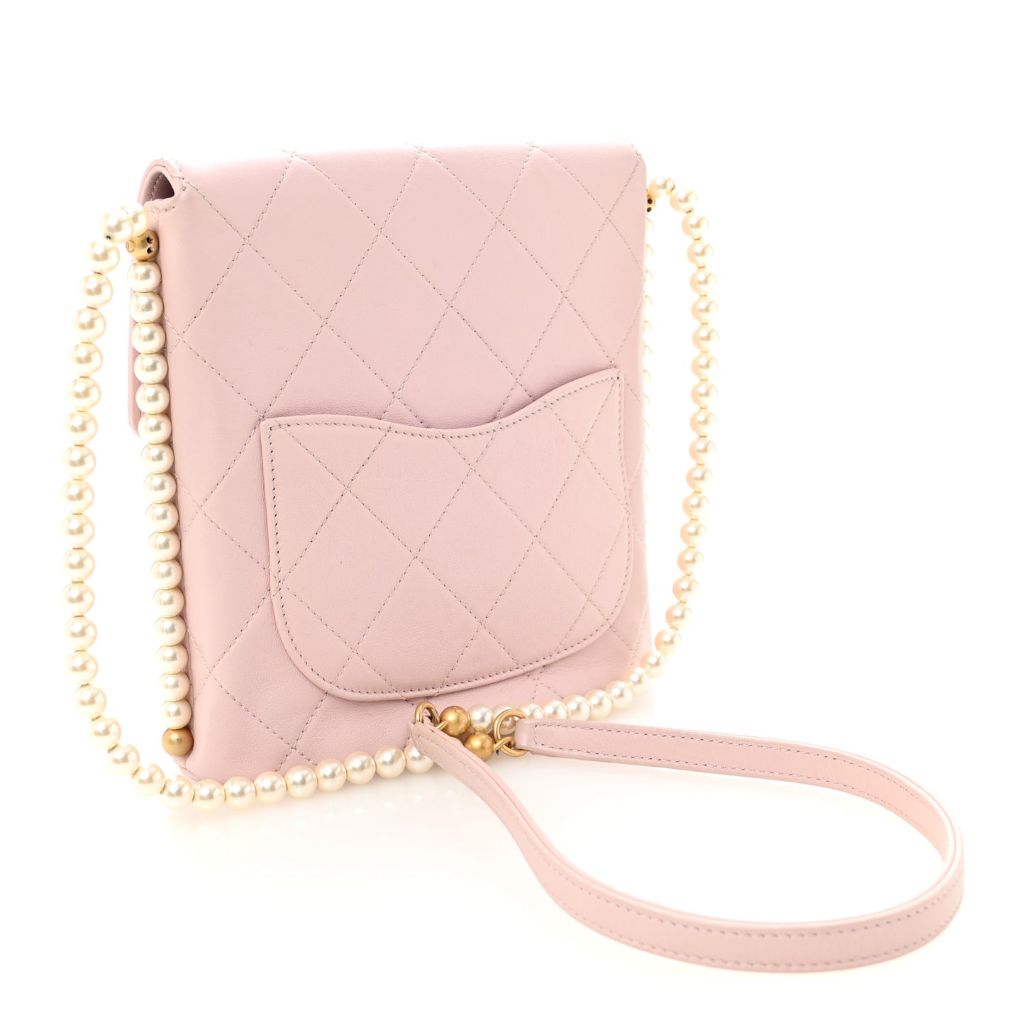 Calfskin Quilted Pearl Small About Pearls Hobo Bag Light Pink