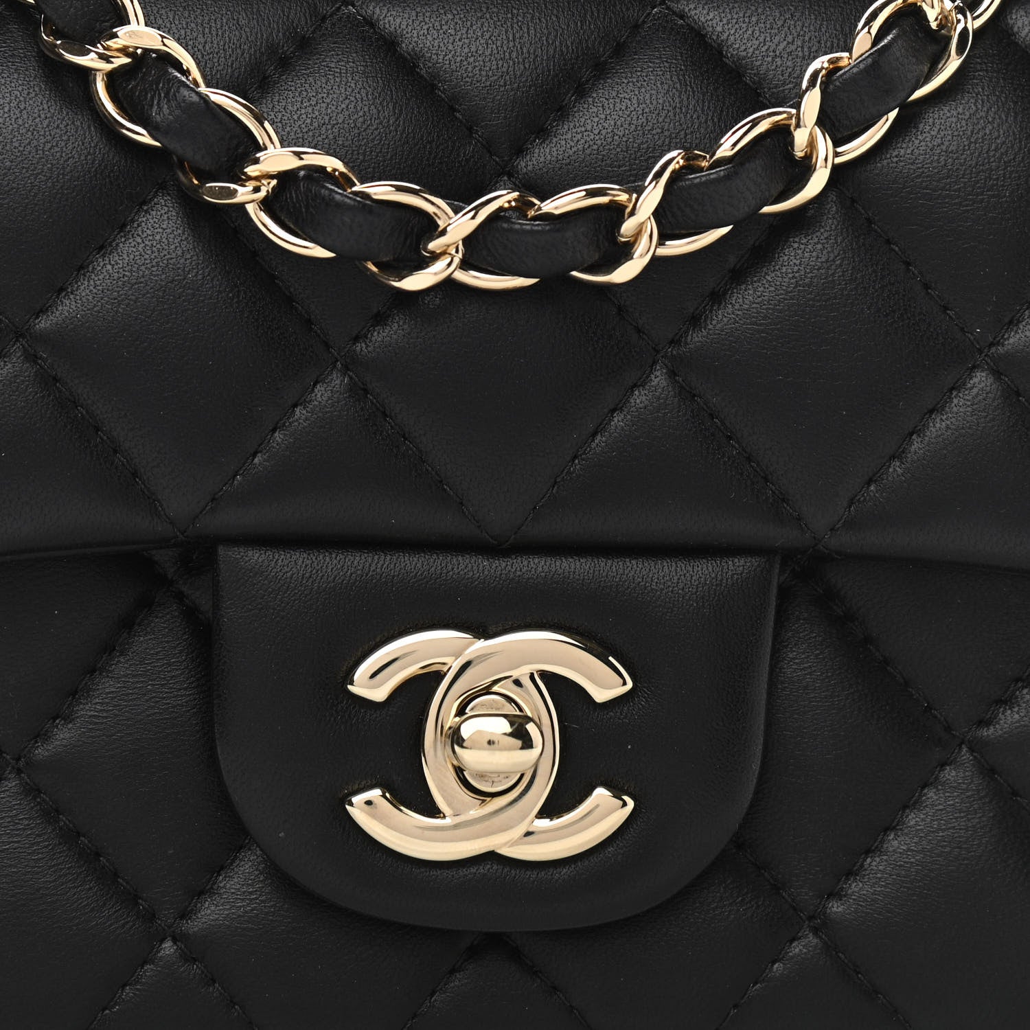 Chanel Lambskin Quilted Mini Rectangular Flap Black 8 of 11