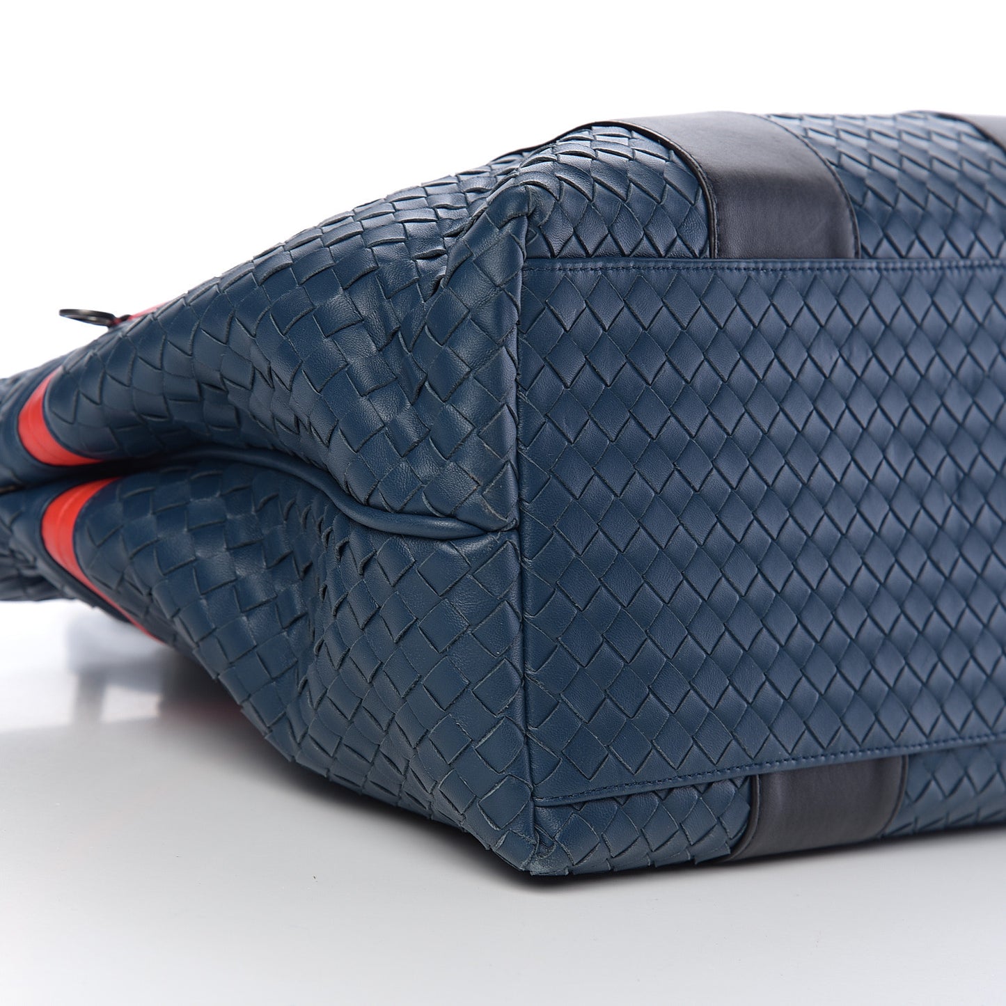Nappa Intrecciato Stripe Tote Denim