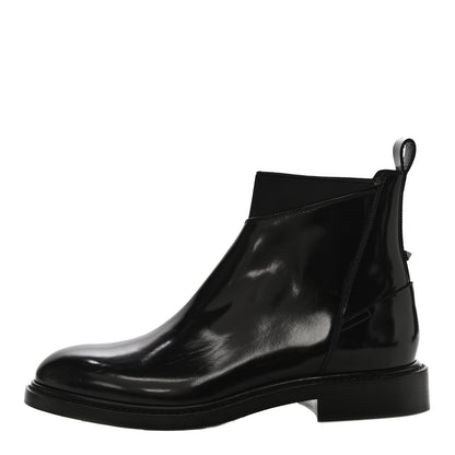 Valentino Garavani Patent Calfskin Rockstud Chelsea Ankle Boots 41 Black 1 of 12
