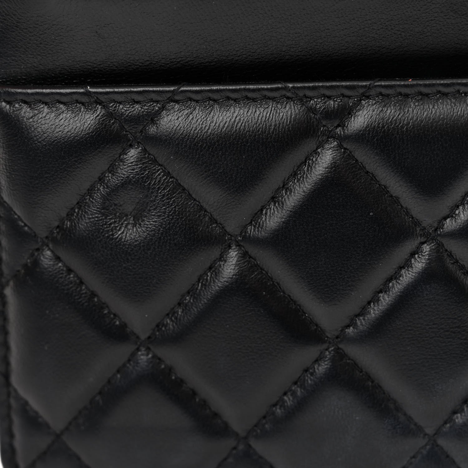 Chanel Lambskin Quilted Chain Around Wallet On Chain WOC Black 13 of 14