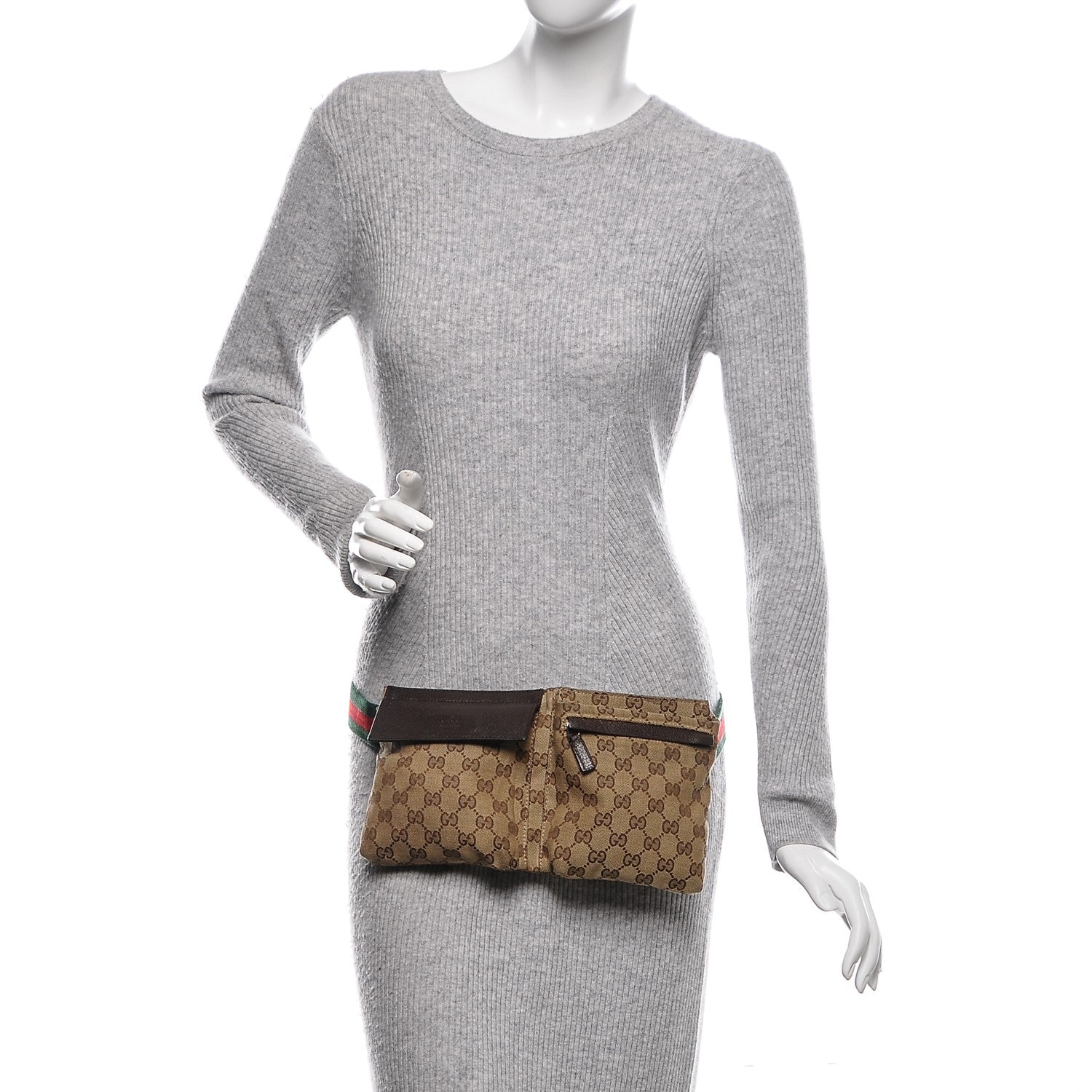 Gucci Monogram Web Belt Bag Dark Brown 2 of 7