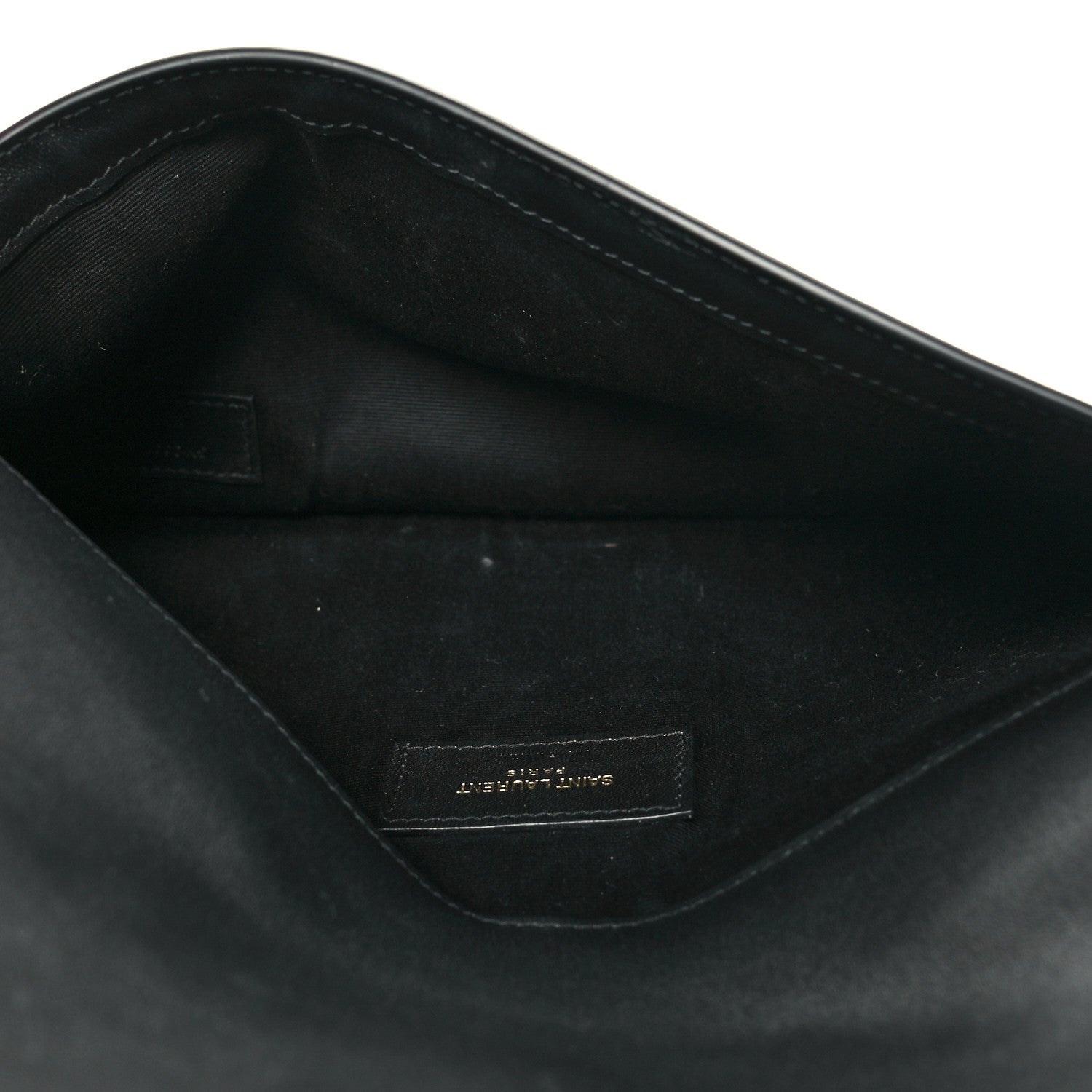 Saint Laurent Canvas Striped Uptown Pouch Beige Black 5 of 10