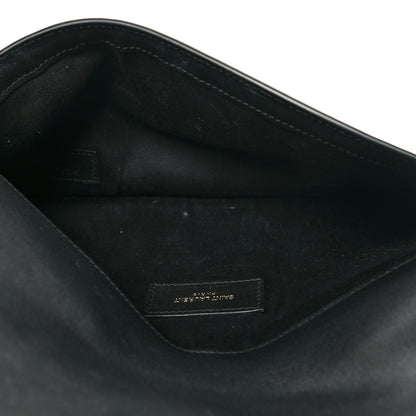 Saint Laurent Canvas Striped Uptown Pouch Beige Black 5 of 10