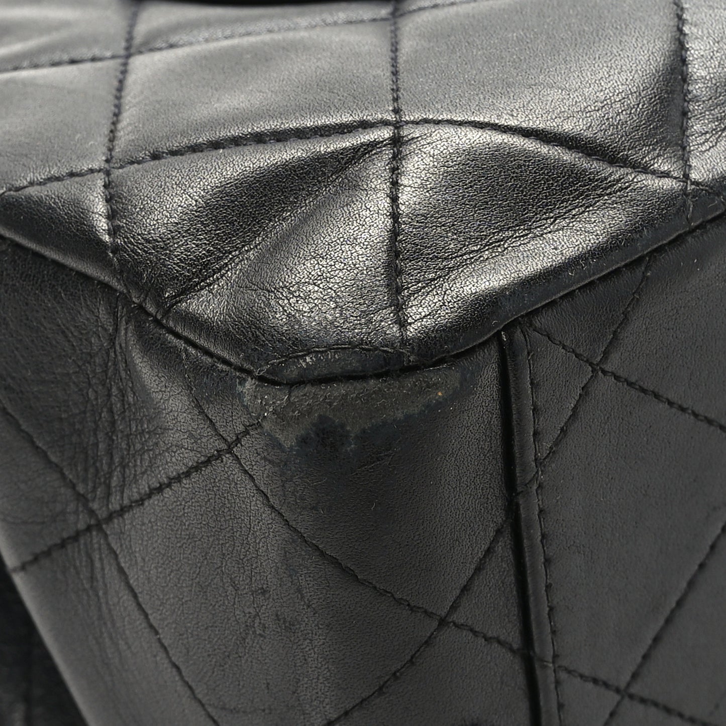 Lambskin Quilted XL Jumbo Single Flap Black