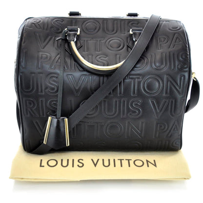 Louis Vuitton Calfskin Embossed Speedy Cube 30 Black 3 of 13