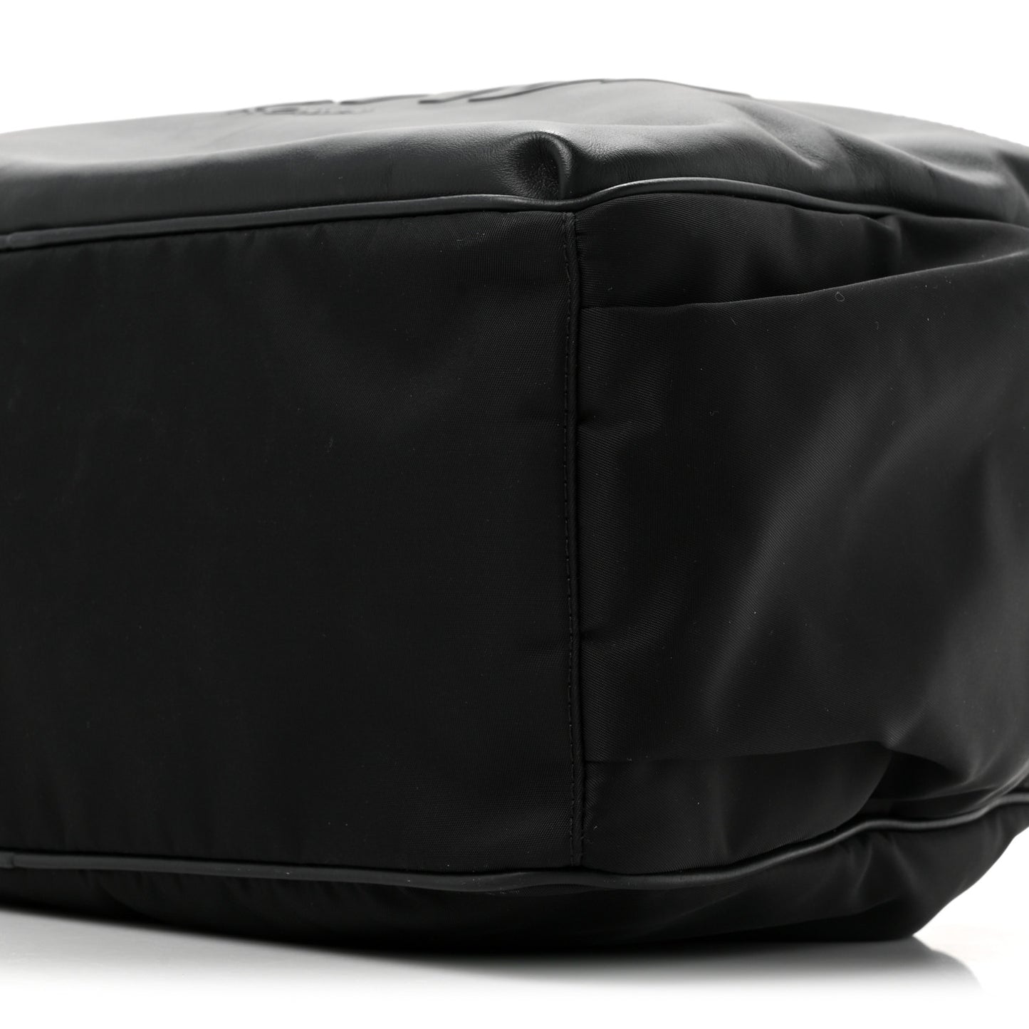 Calfskin Nylon FF Logo Embossed Changing Bag Black