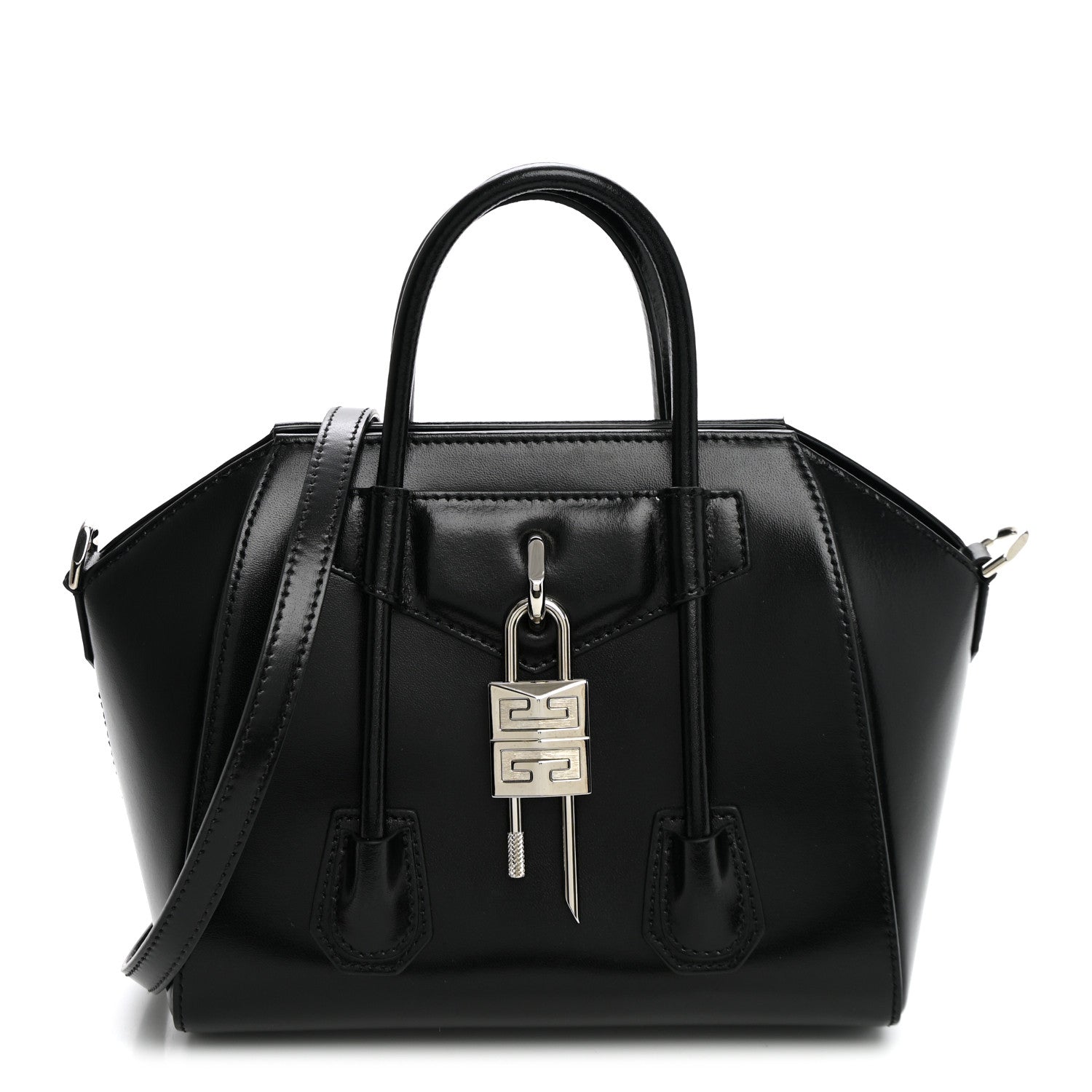 Givenchy Box Calfskin Mini Lock Antigona Shoulder Bag Black 1 of 8