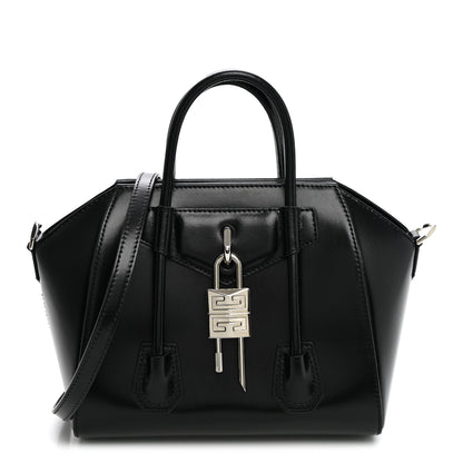 Givenchy Box Calfskin Mini Lock Antigona Shoulder Bag Black 1 of 8