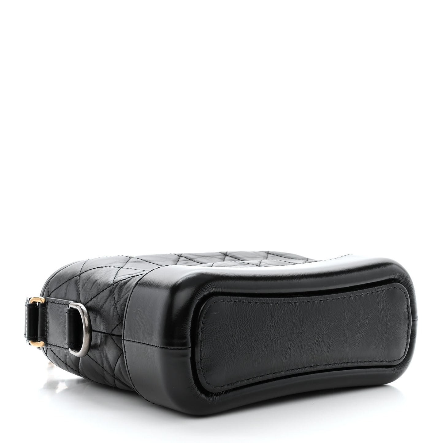 Aged Calfskin Quilted Small Gabrielle Hobo Black