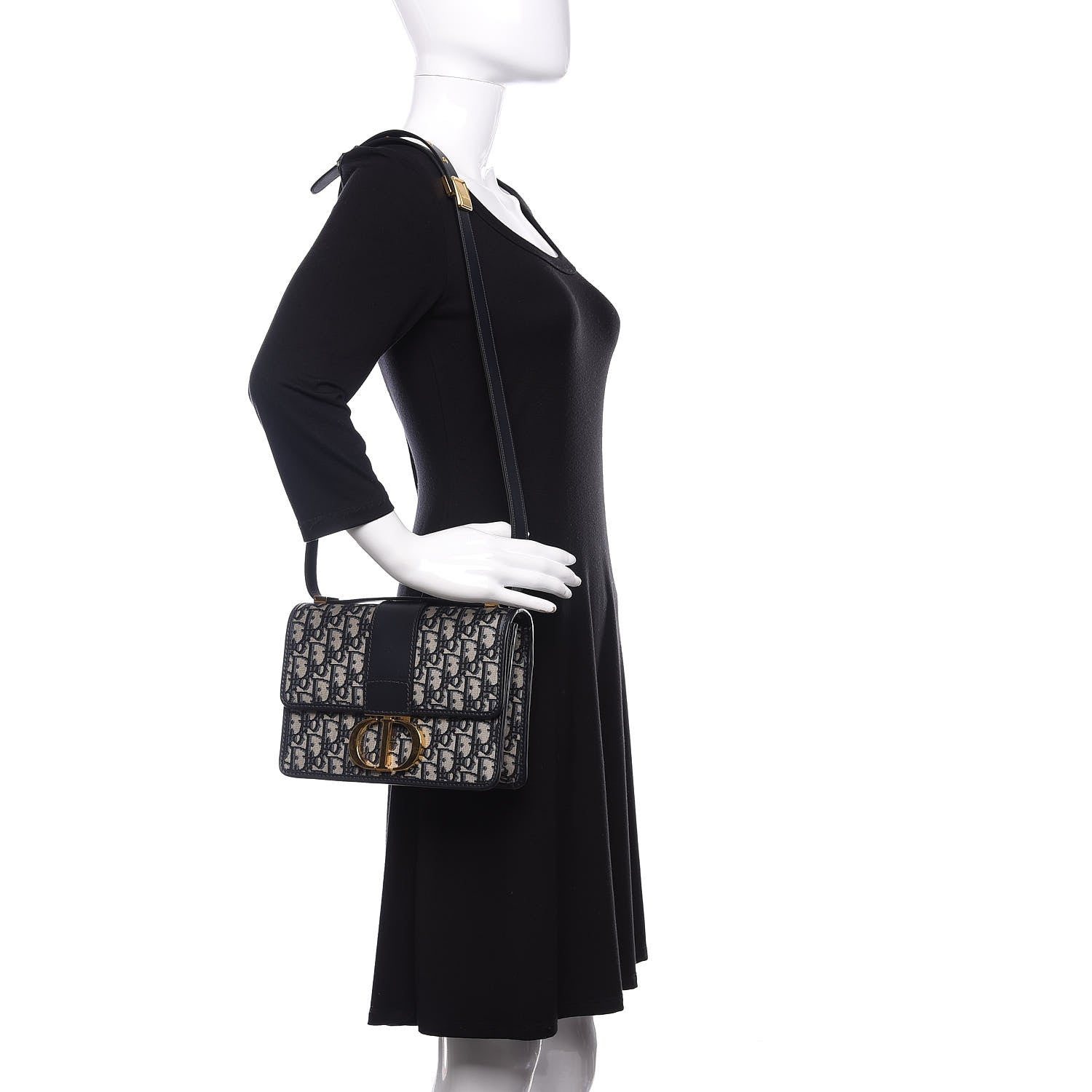 Christian Dior Oblique 30 Montaigne Flap Bag Blue 2 of 11
