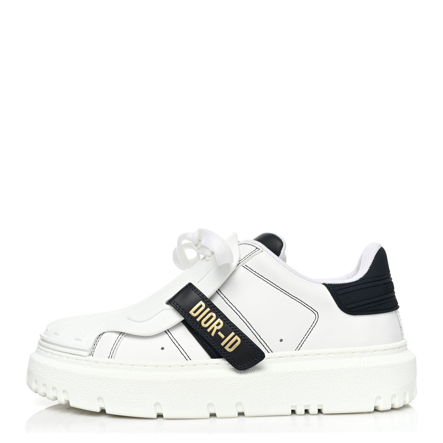 Calfskin Bi-Color Dior-ID Platform Sneakers 37 White Deep Blue