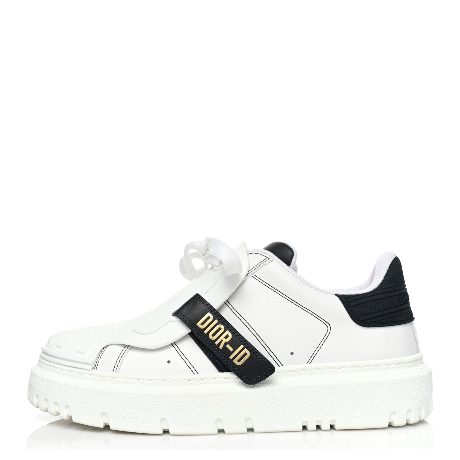 Christian Dior Calfskin Bi-Color Dior-ID Platform Sneakers 37 White Deep Blue 1 of 10