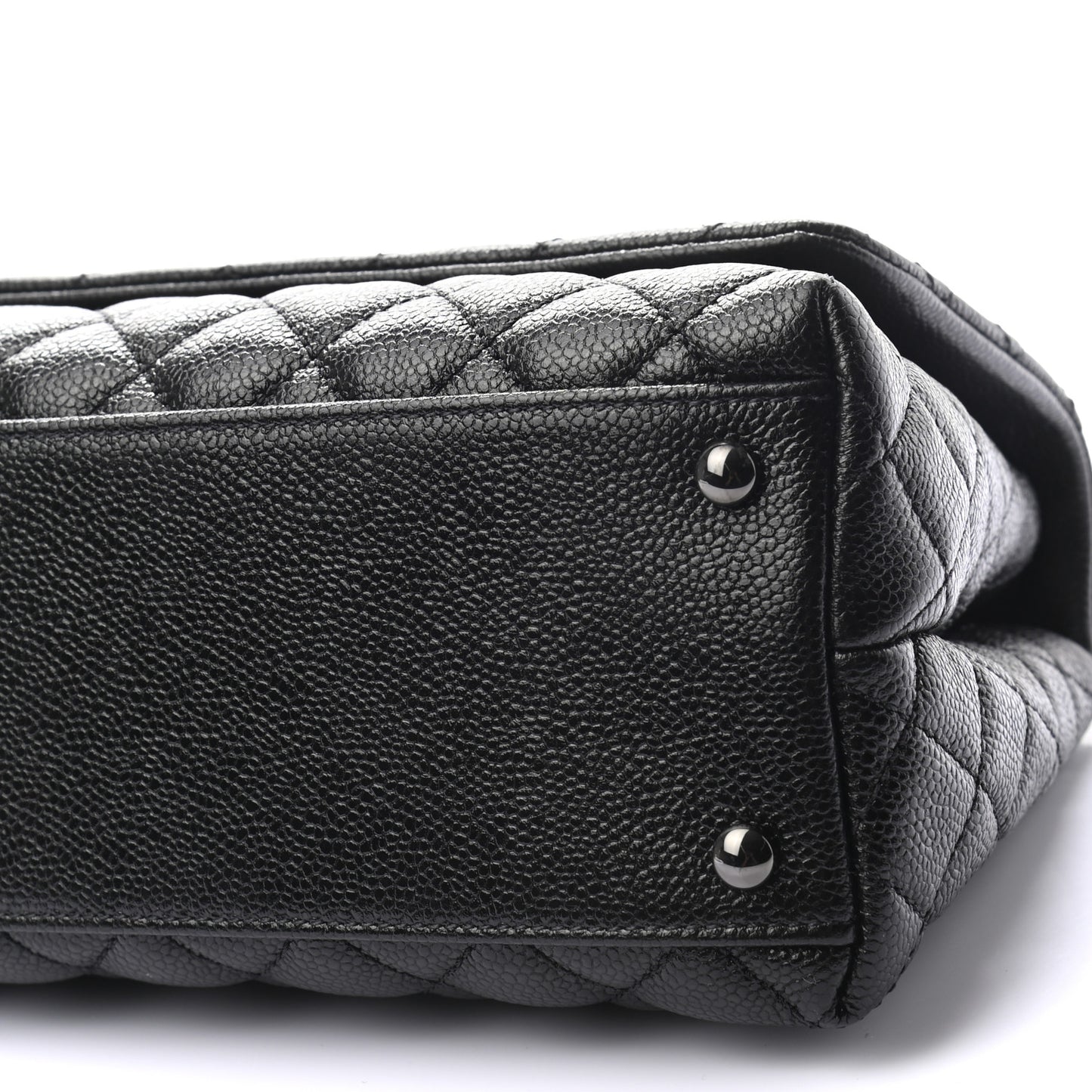 Caviar Quilted Small Coco Handle Flap So Black