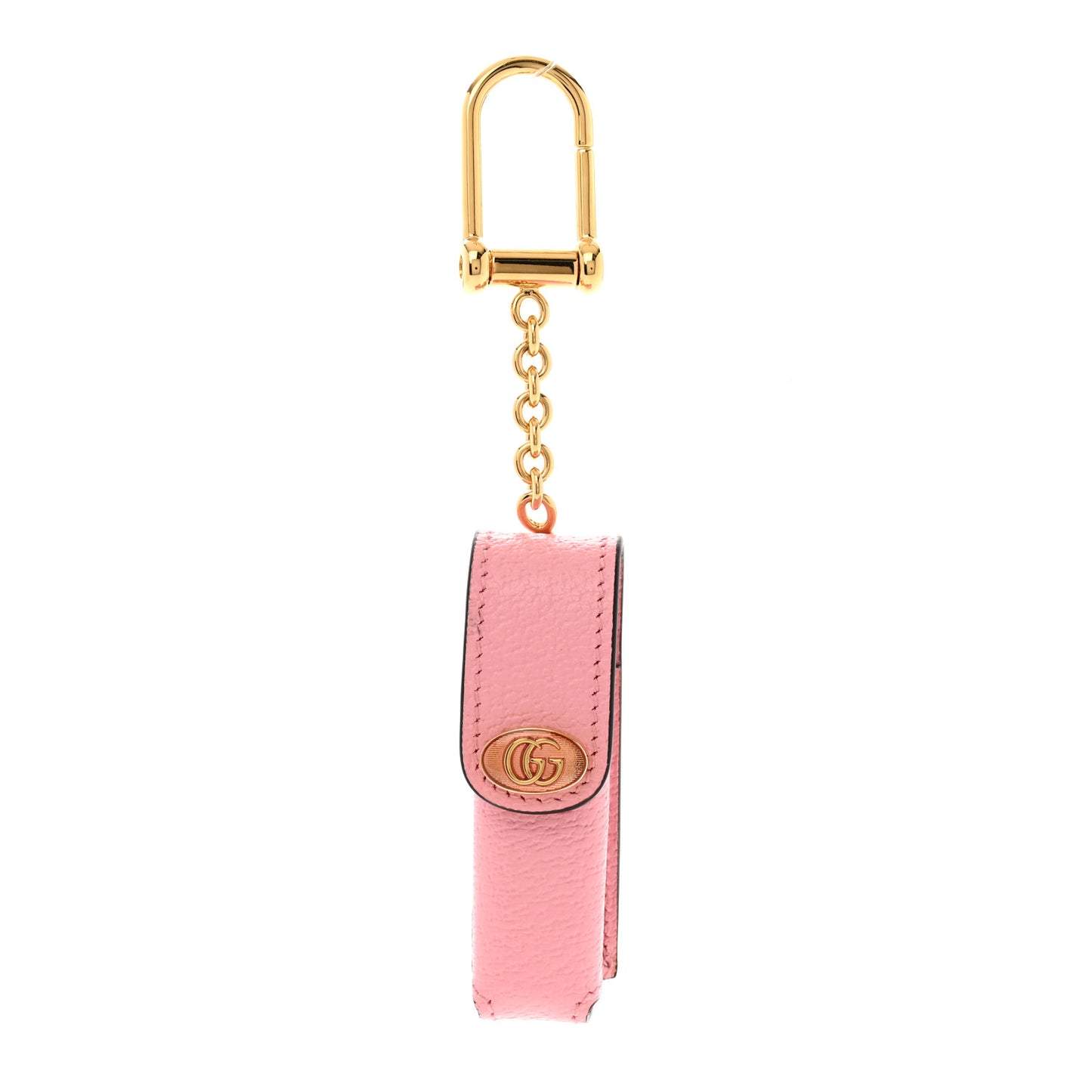 Textured Calfskin Enamel Single Porte Rouges Keychain Wild Rose