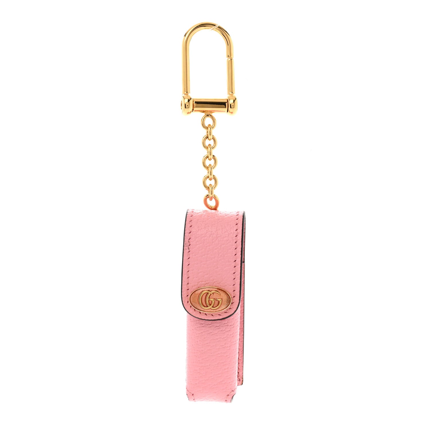 Gucci Textured Calfskin Enamel Single Porte Rouges Keychain Wild Rose 1 of 5