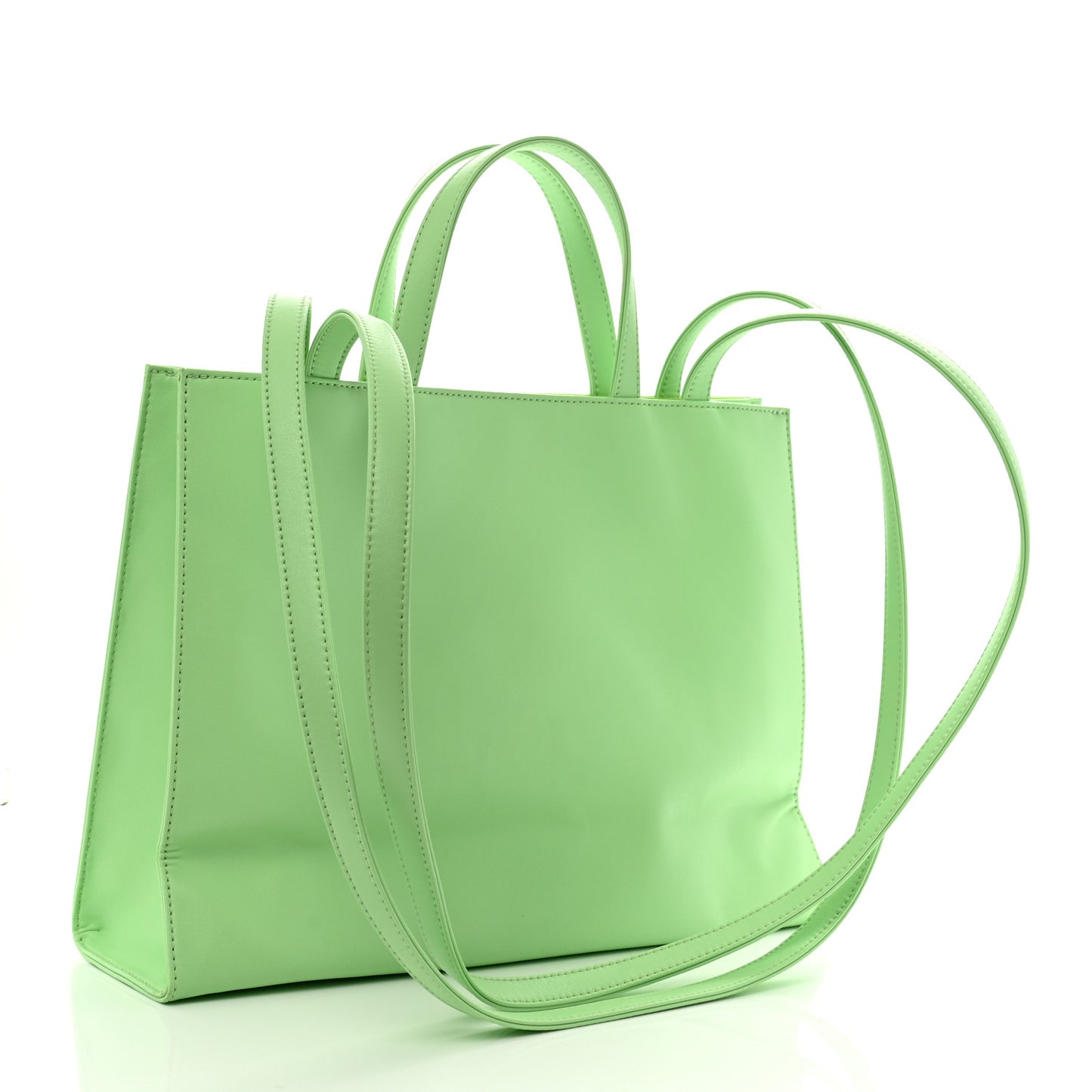 Vegan Leather Medium Shopping Bag Double Mint