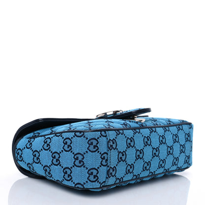 Gucci Monogram Multicolor Matelasse Diagonal Small GG Marmont Shoulder Bag Light Blue 4 of 7