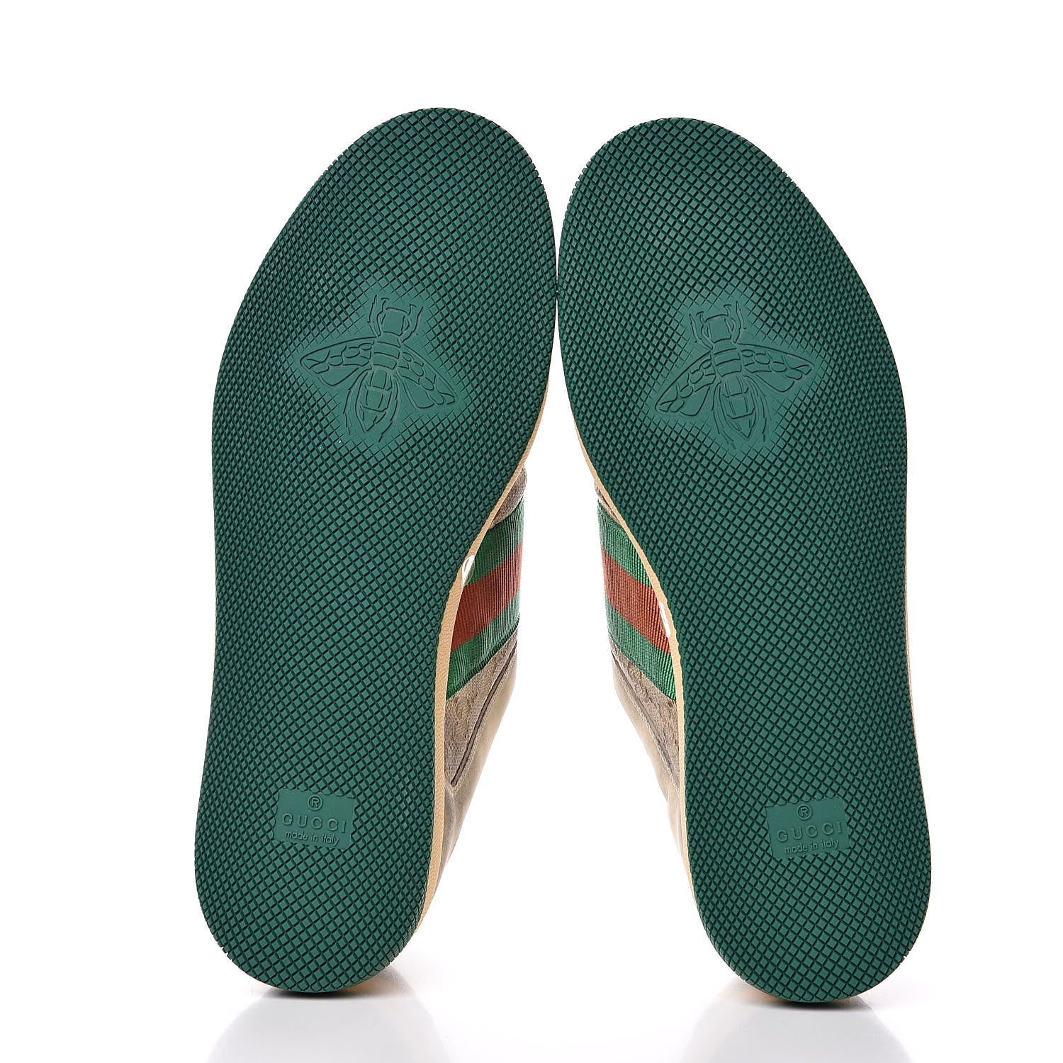 Gucci GG Monogram Nubuck Web Mens Screener Sneakers 7.5 New Sand Dusty Milk Vintage Green 9 of 10