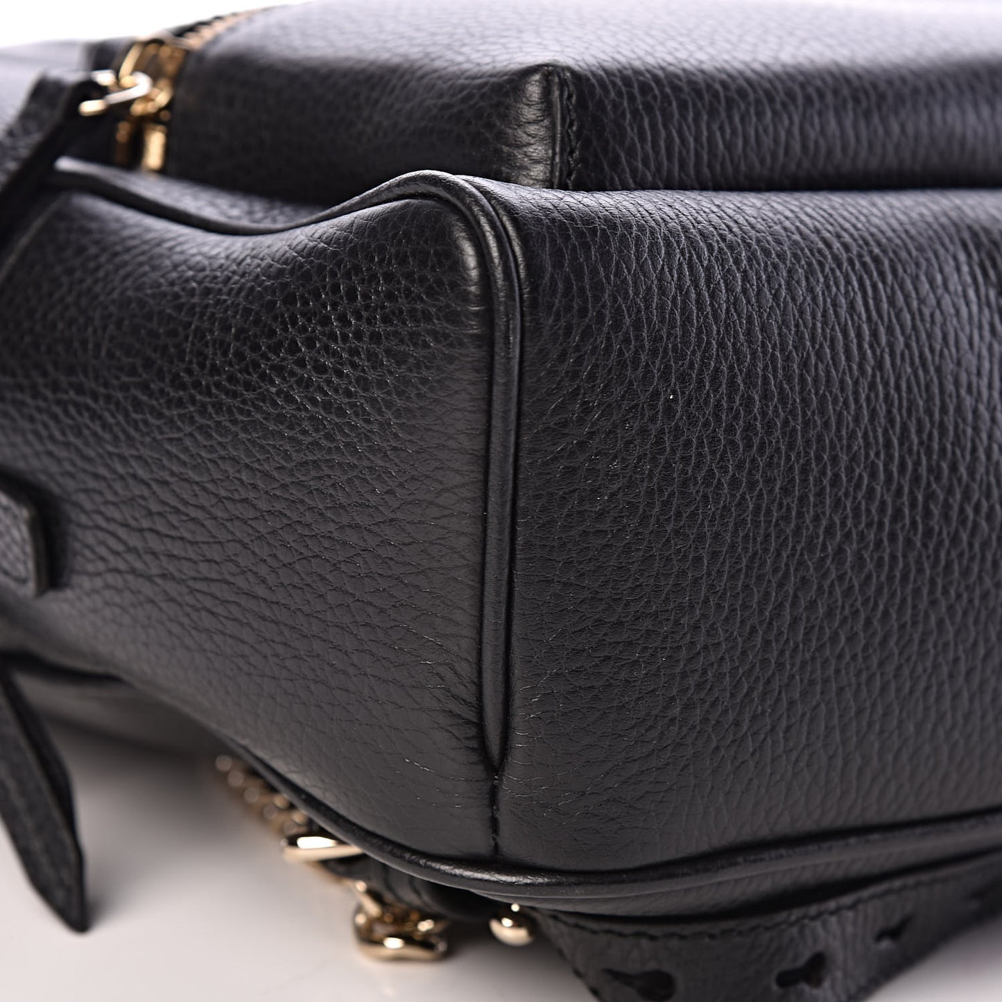 Pebbled Calfskin Soho Chain Backpack Black