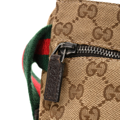 Gucci GG Monogram Web Double Pocket Belt Bag Dark Brown 12 of 13