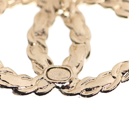 Chanel Enamel Metal Chain French New Wave CC Earrings Black Gold 4 of 5