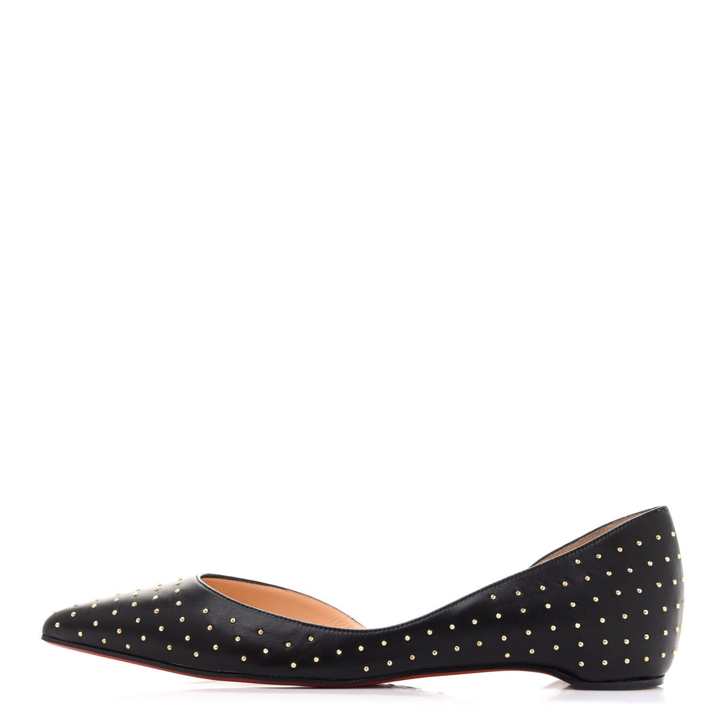 Calfskin Studded Iriza Flats 39.5 Black