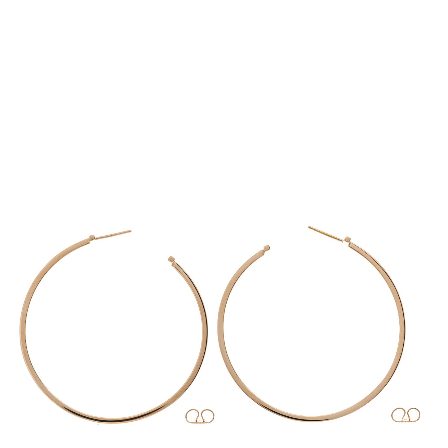 18K Rose Gold Extra Large T Wire Hoop Earrings