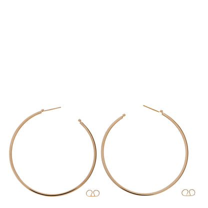 Tiffany 18K Rose Gold Extra Large T Wire Hoop Earrings 3 of 5