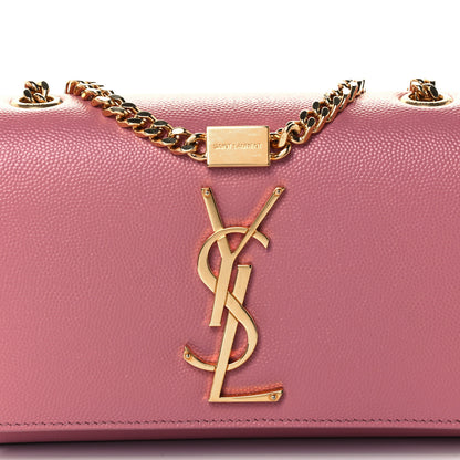 Saint Laurent Grain De Poudre Small Classic Monogram Kate Satchel Old Rose 8 of 10