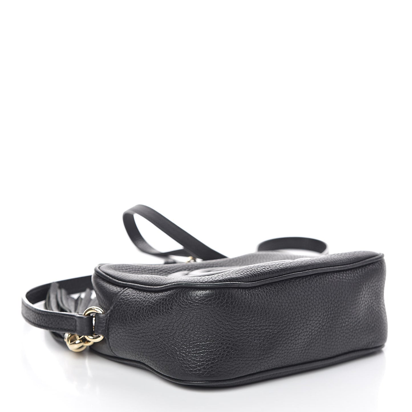 Pebbled Calfskin Small Soho Disco Bag Black