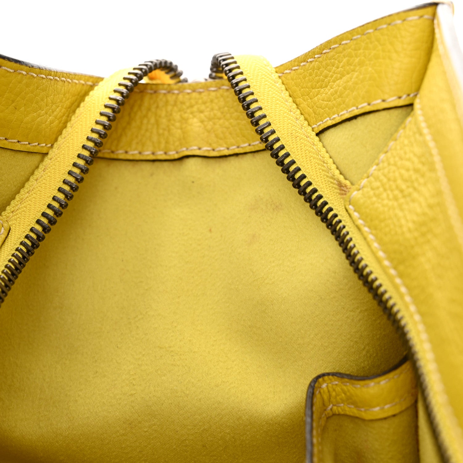 Celine Drummed Calfskin Micro Luggage Citron 11 of 14
