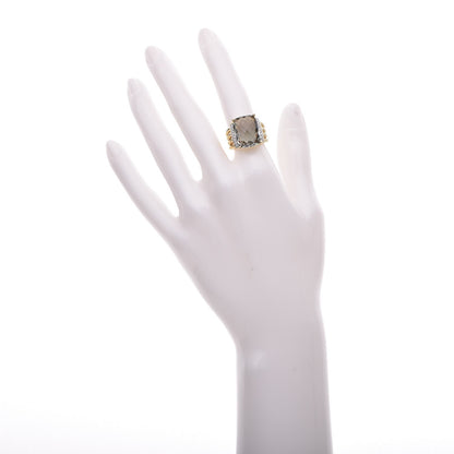 David Yurman 18K Yellow Gold Diamond Prasiolite 16mm Wheaton Ring 52 6 2 of 11