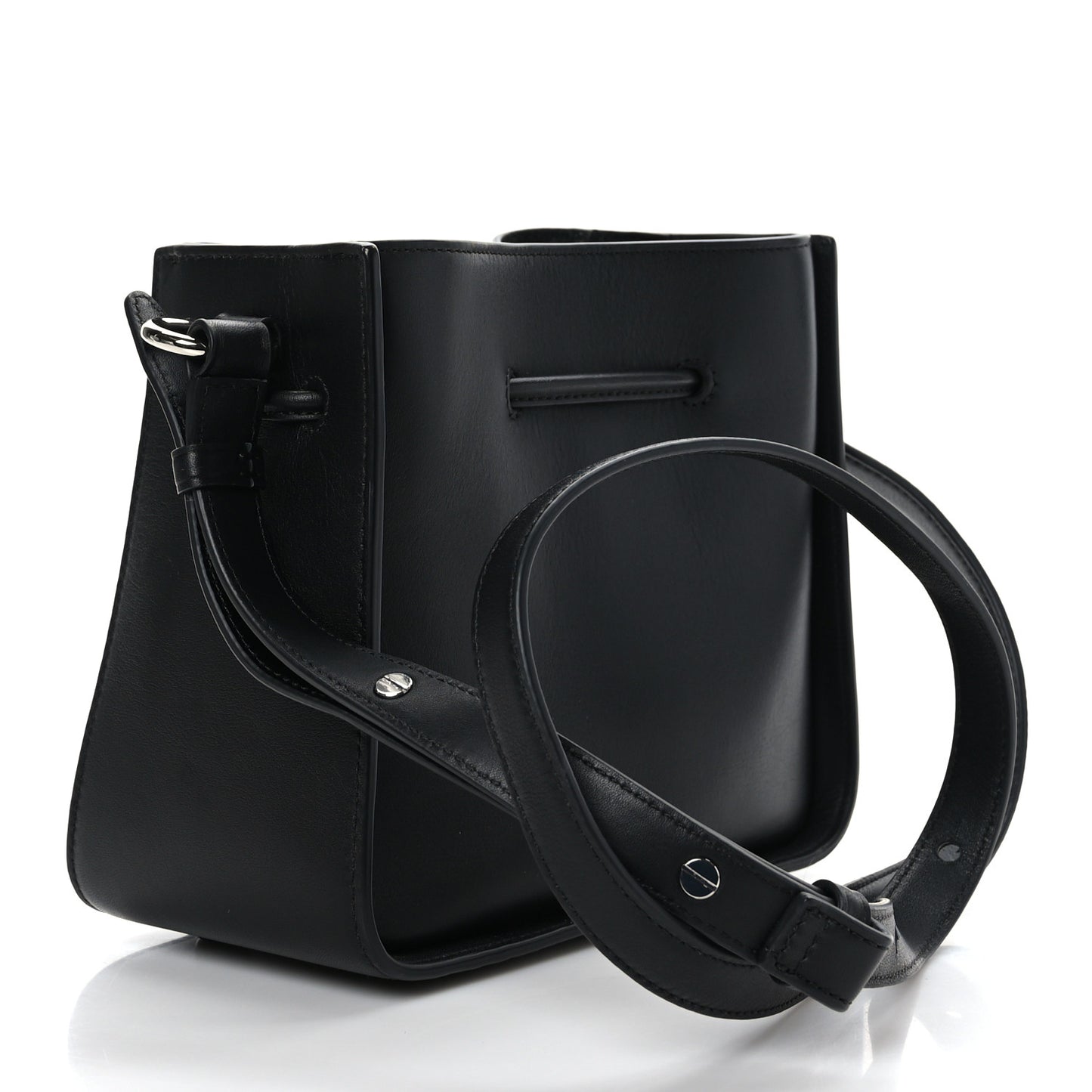 Smooth Calfskin Mini Soleil Bucket Bag Black