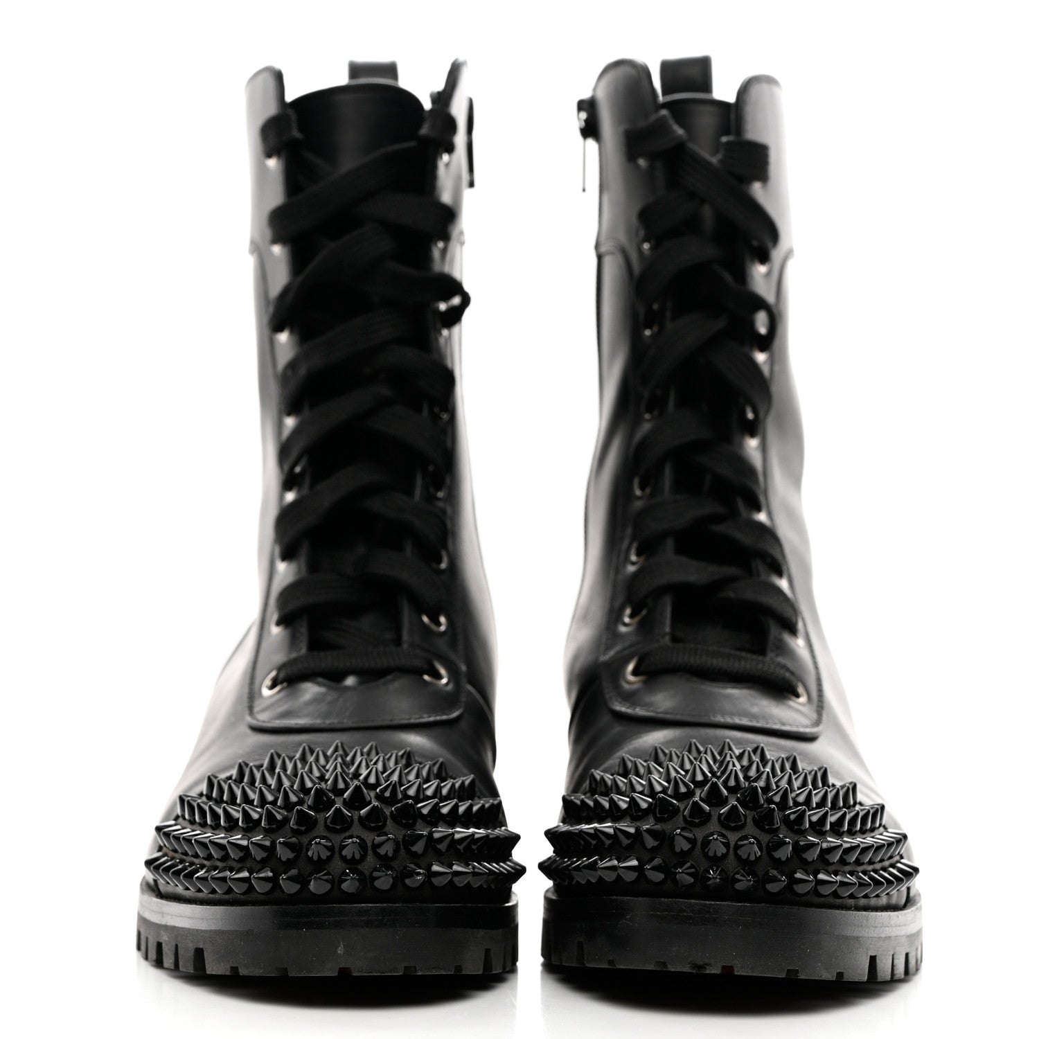 Christian Louboutin Calfskin Spikes TS Croc Flat Boots 39 Black 2 of 11