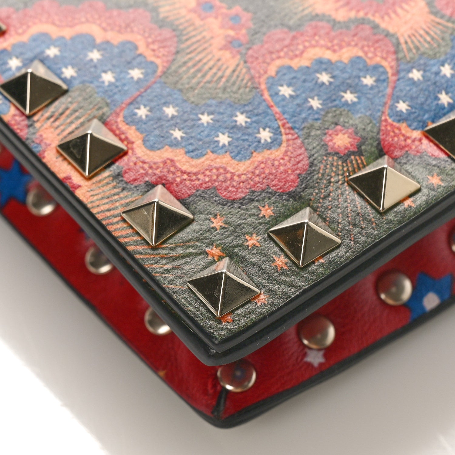 Valentino Garavani Nappa Enchanted Wonderland Rockstud Wristlet Clutch Red 8 of 9