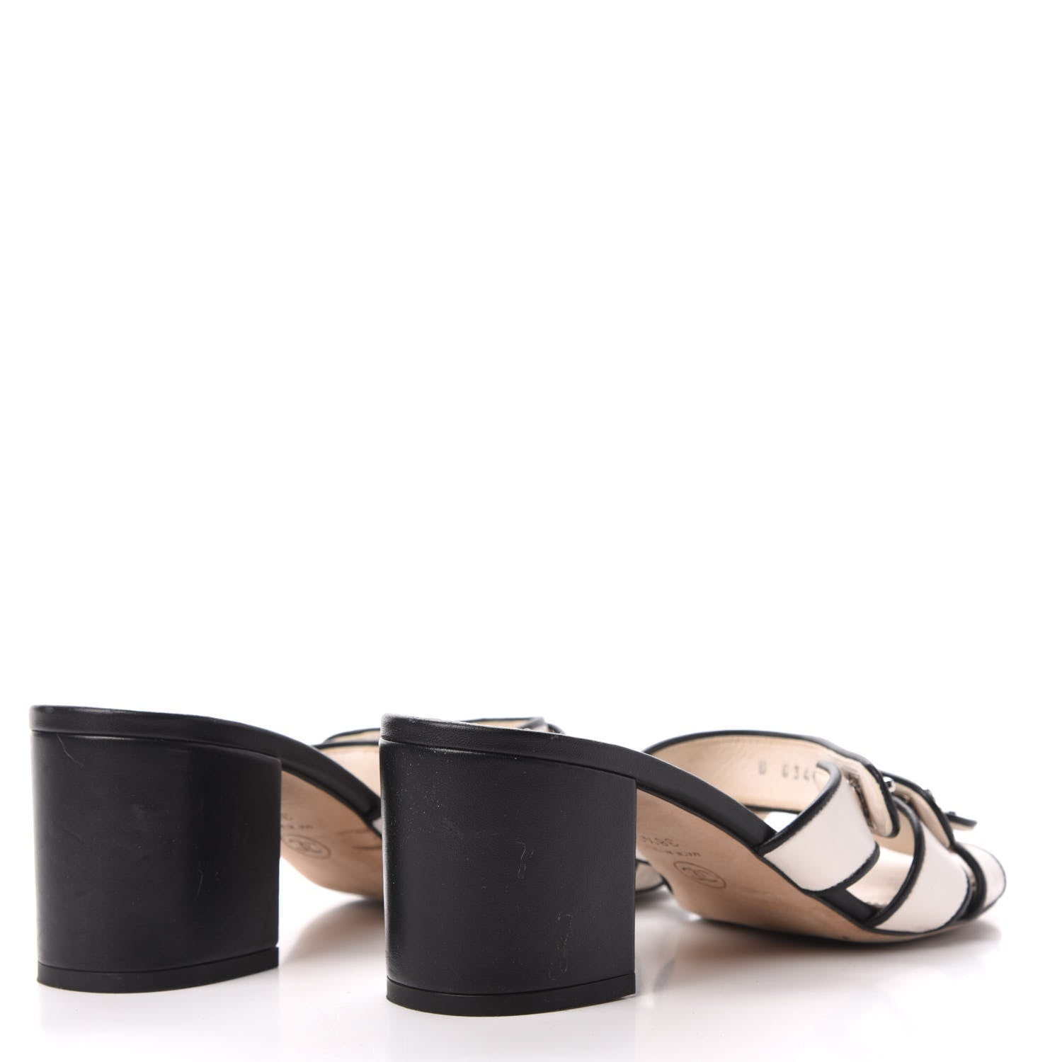 Chanel Calfskin CC Turnlock Sandals 38.5 Beige Black 4 of 8