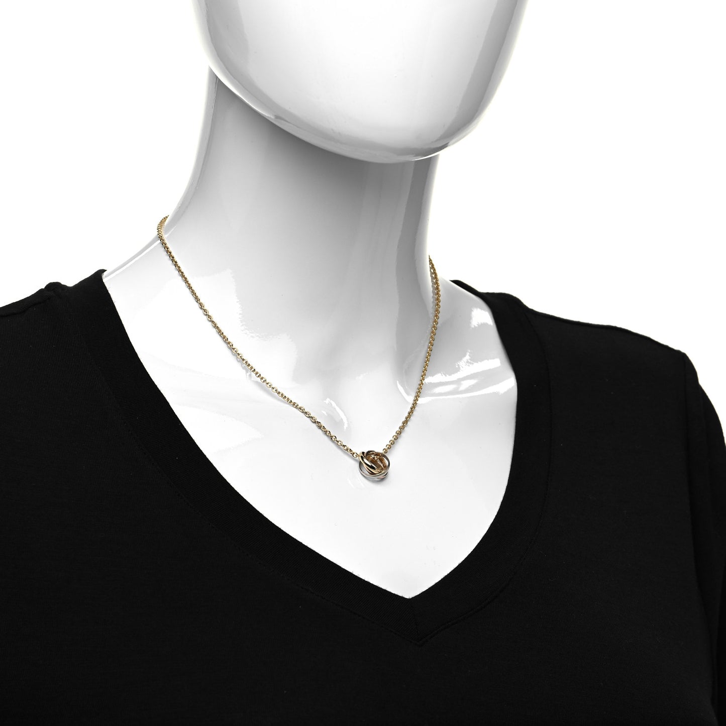 18K Pink Yellow White Gold Trinity Pendant Necklace