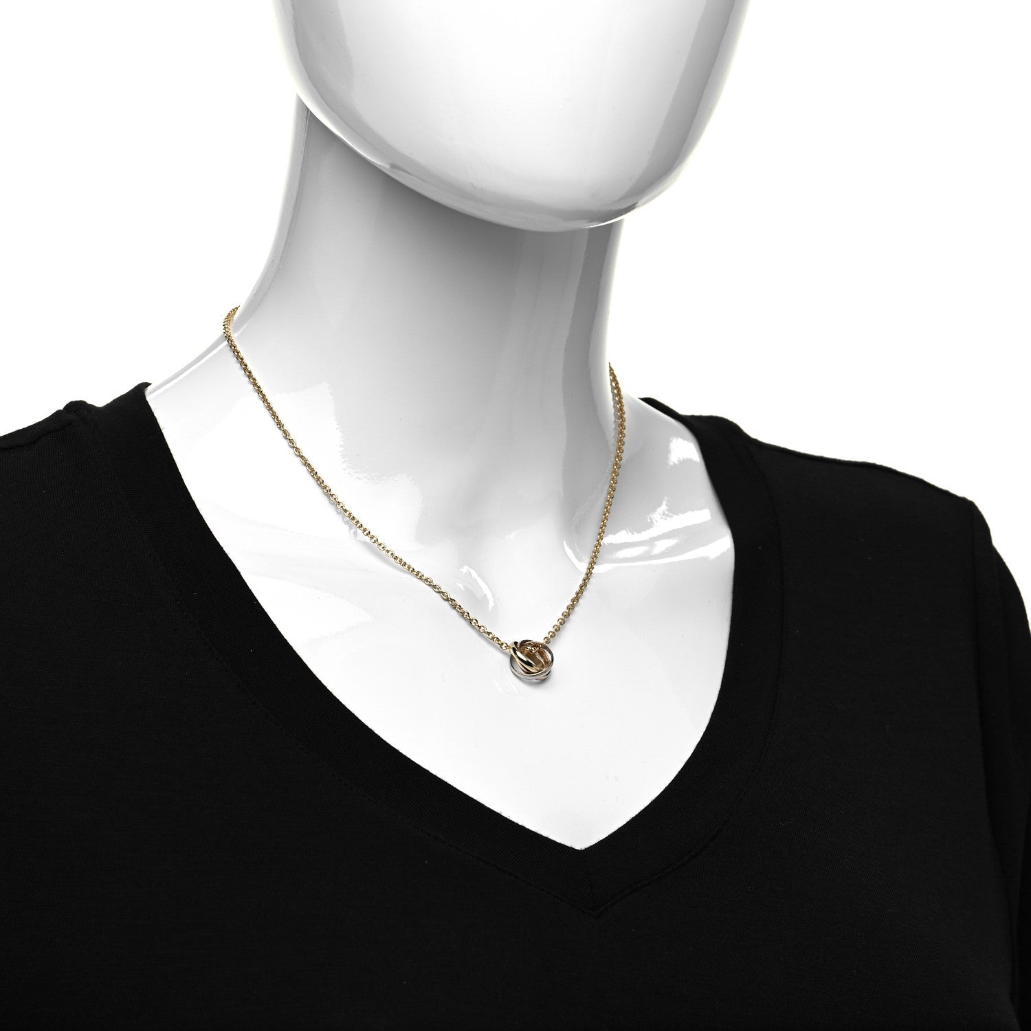 Cartier 18K Pink Yellow White Gold Trinity Pendant Necklace 5 of 5